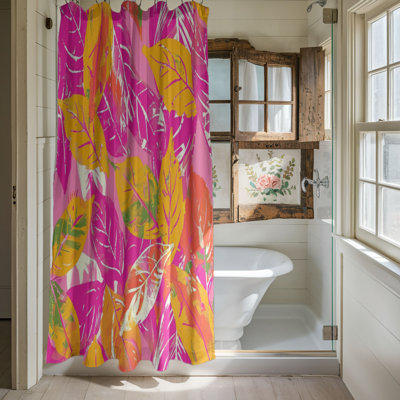 Rideau de douche standard 1 pièce Bright Leaf Prints