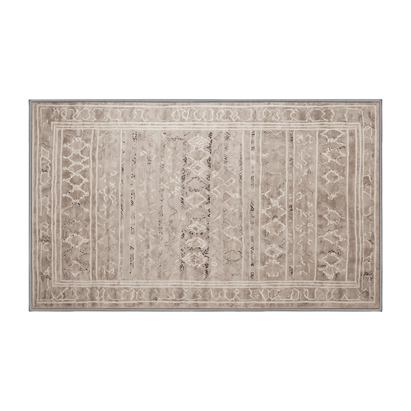 Machine Washable Gray Area Rug, Rectangle 8' x 10'