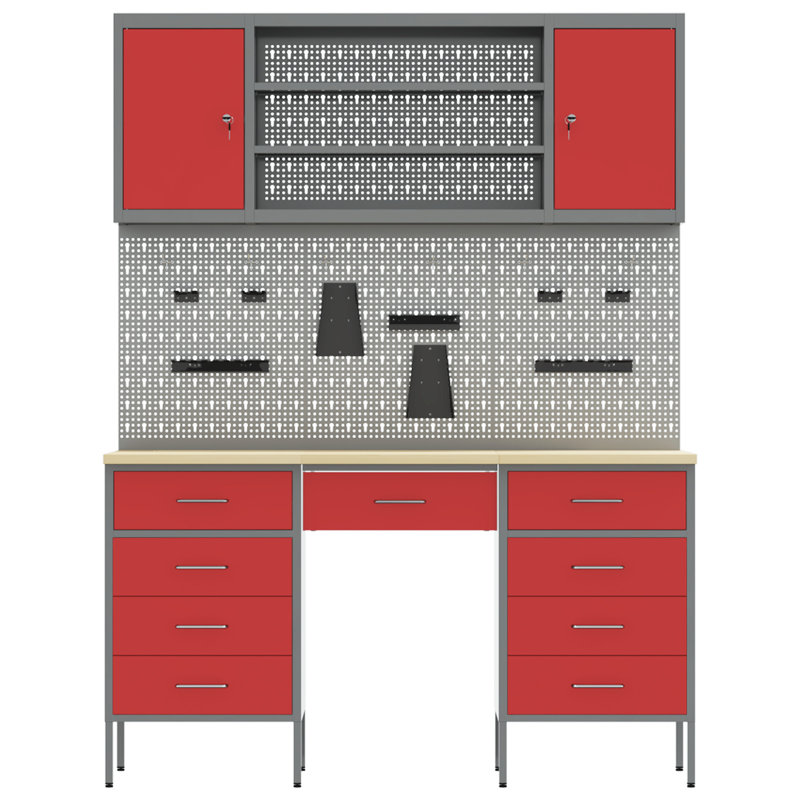 Work Cabinet with Drawer, Red