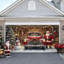 Bannière de porte de garage de Noël de 4,88 m x 2,13 m, camion rouge vintage, décor extérieur pour garage double