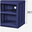 Table de chevet bleue avec tablette ouverte-2063823556