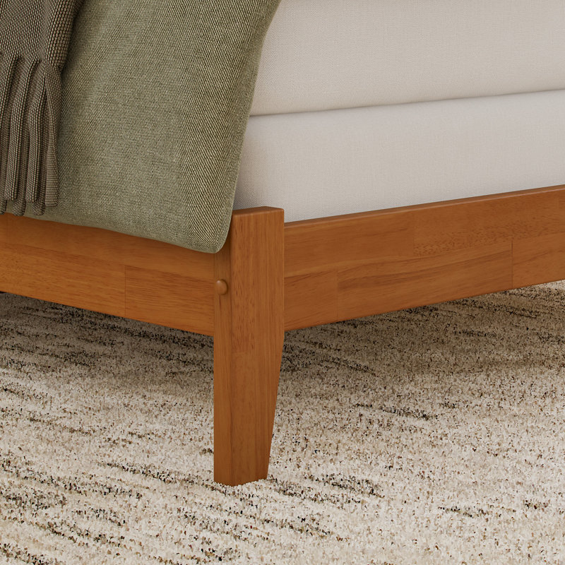Bharmal Solid Wood Foundation Bed, Queen, Light Toffee