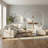 Spacious Modular Sectional Sofa, Beige Chenille U-shape With Storage