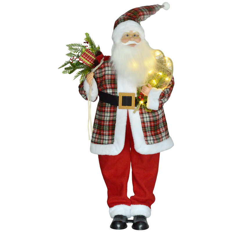 HOMCOM 120cm Tall Animated Santa Claus Sound Activated Light Up Ornament