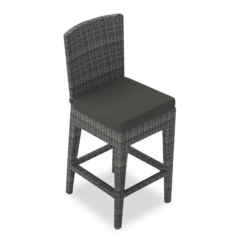 Tabouret de bar 25 po Azilyn, Toile gris anthracite Sunbrella®, 25", Ardoise texturée