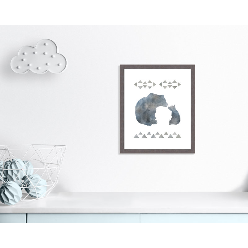 «Little Man Cave Bears», art encadré, H 24,5 po x l 20,5 po x P 0,63 po, Cadre gris