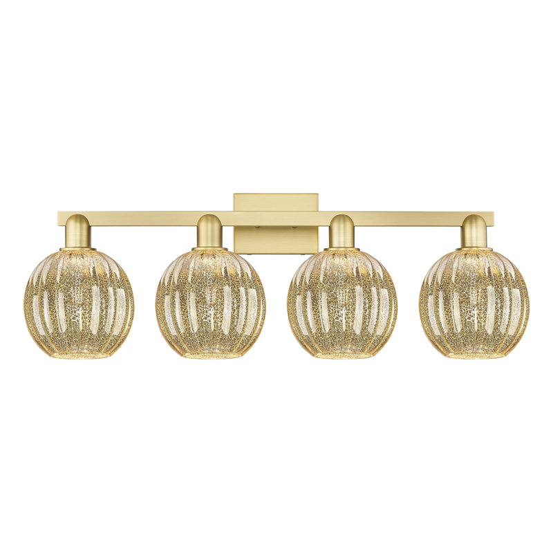 Luminaire suspendu pour îlot 4 lumières Hailsham, Or satiné