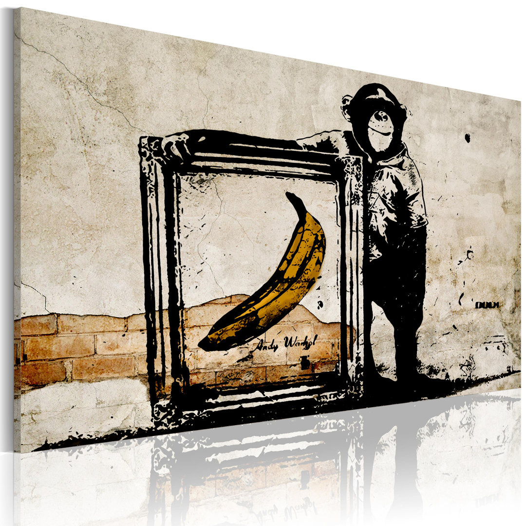 Leinwandbild – Von Banksy inspiriert – Sepia