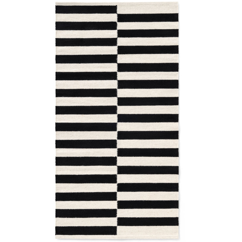 Donna Wool Rug by Hanse Home - Natural Living Room Rug, Handwoven & Eco-Friendly, Geometric Stripe Design for Living Room, Bedroom, Hallway