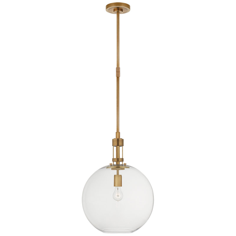 Thomas O'Brien Gable Large Globe Pendant, Antique Brass