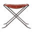 Tabouret pliable en cuir et métal Russet-1767290196