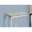 Table d'appoint, en forme de C, bout, côté, collation, salon, chambre à coucher, stratifié gris, métal chromé, contemporain, moderne-6898238-6898239