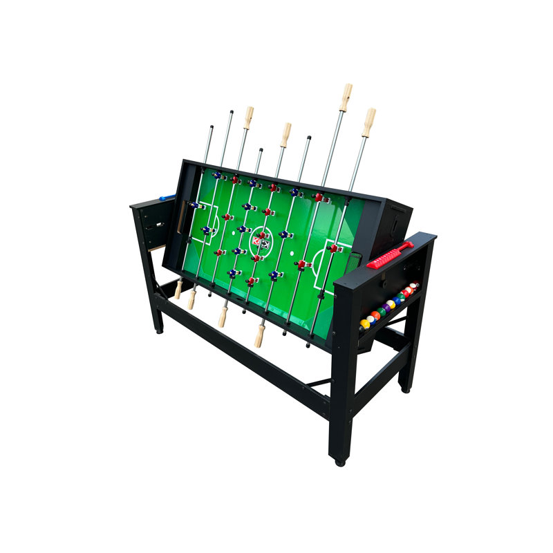 Black 48" 2-in-1 Foosball and Pool Game Table