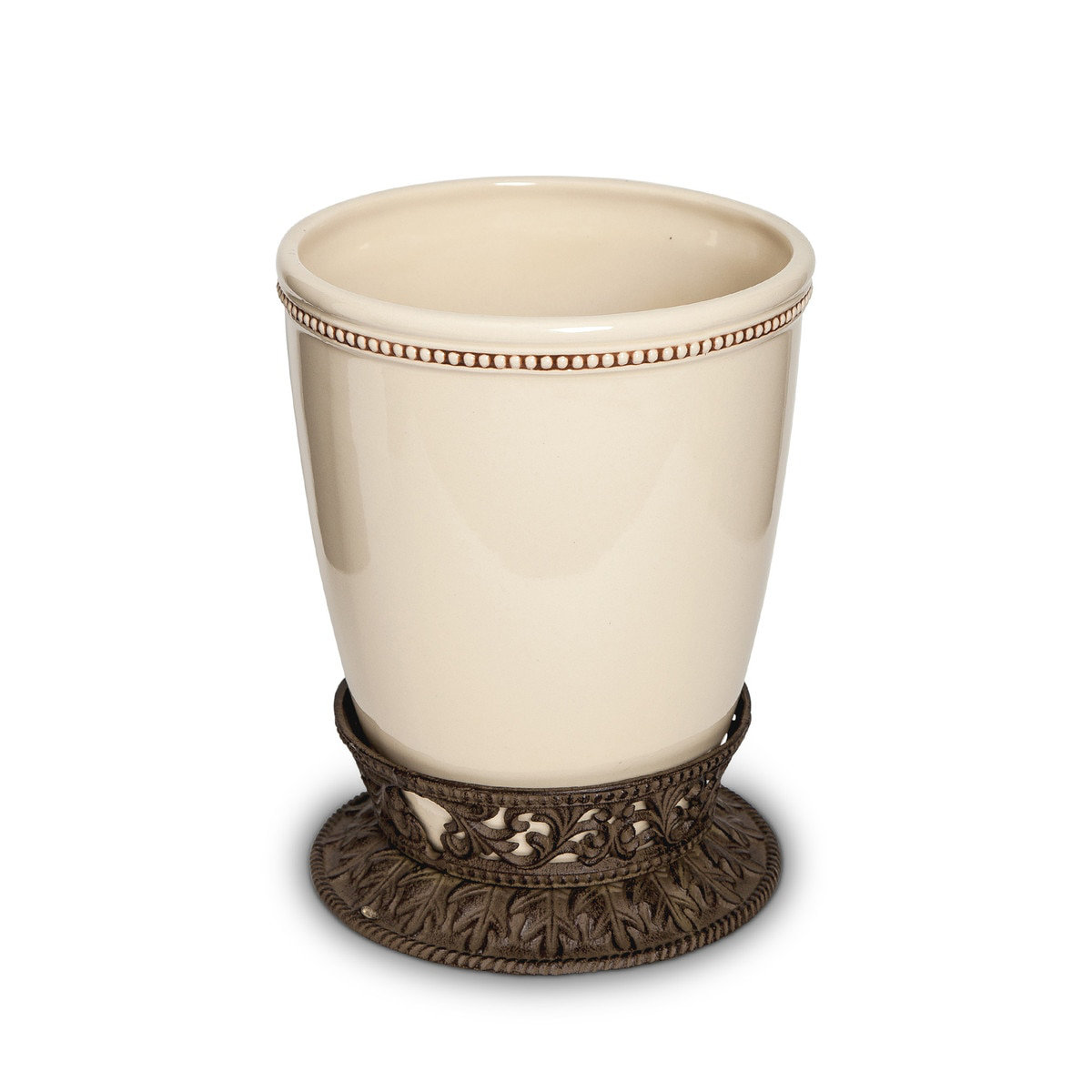 Park Hill Collection Acanthus Stoneware Waste Basket | Perigold
