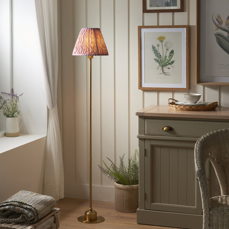 140cm Brushed LED Traditional Floor Lamp, Pink