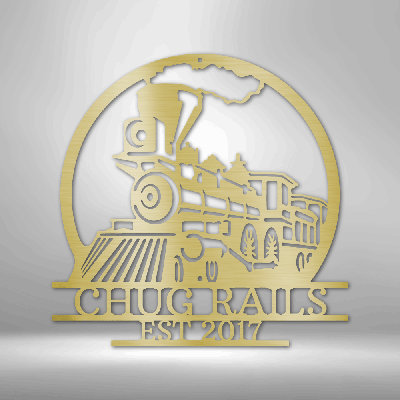 Personalized Old Fashion Train Monogram Steel Sign Steel Art Wall Metal Decor