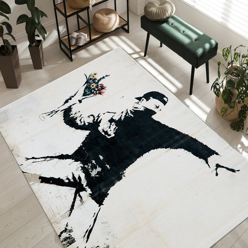 Architectural Detail-Inspired Printed Goblen Fabric Rug Featuring Intricate Geometric Patterns and Vibrant Color Palette Ideal for Indoor Use
