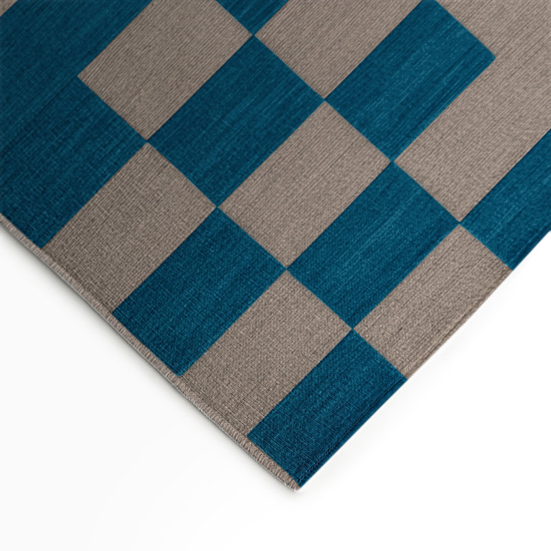 Tapis d'intérieur et d'extérieur à carreaux vert, Rectangle 5 pi x 7 pi