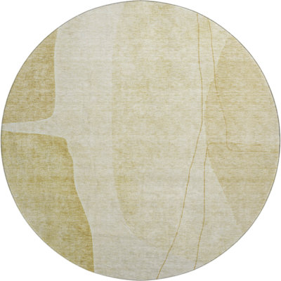 Premium Machine Washable Prisco Gold Rug