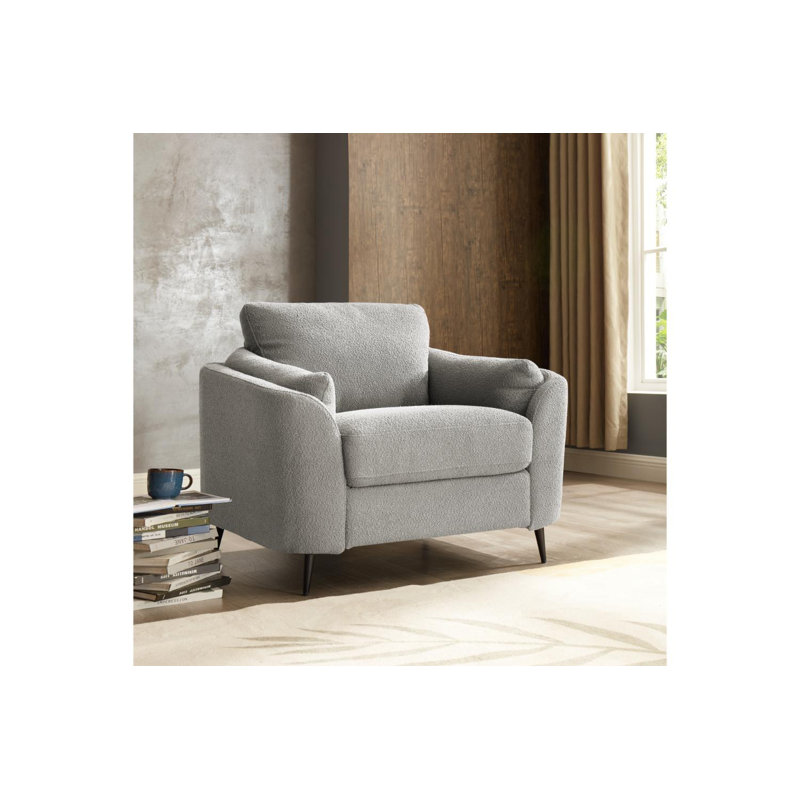 Lusso Upholstered Armchair, Light Grey