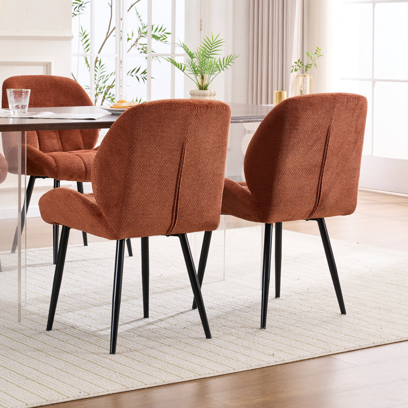Chaise d'appoint rembourrée Comfort Stabilité Chenille, Orange