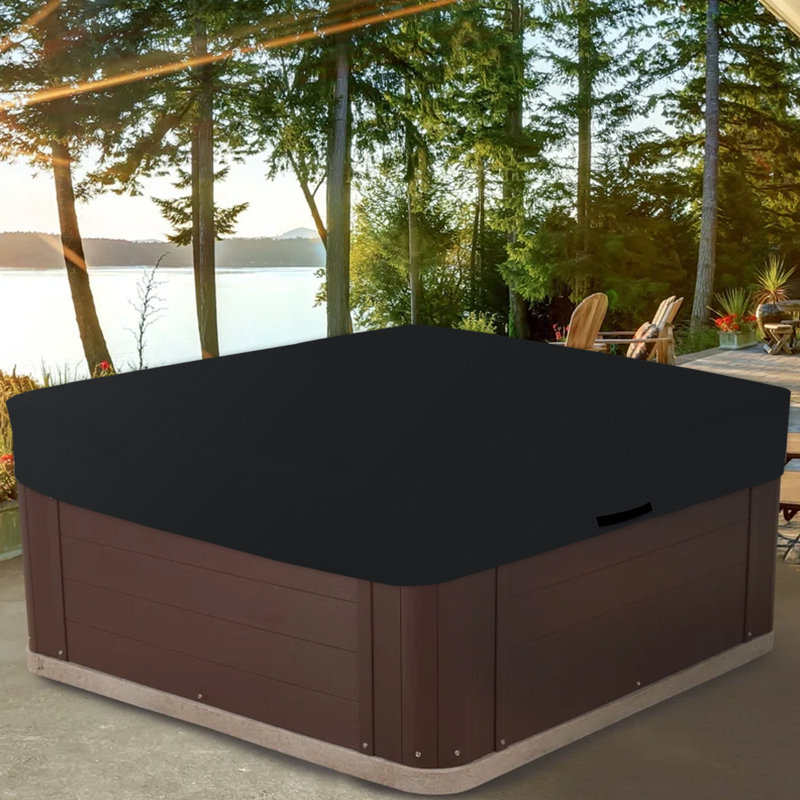 Couvre-abri d'extérieur robuste pour spa, H 14 po x l 85 po x P 85 po, Noir