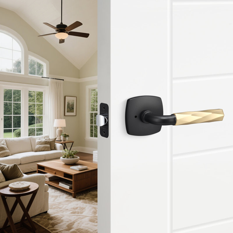 Forma Privacy Rosette, Vertex Grip, Satin Brass