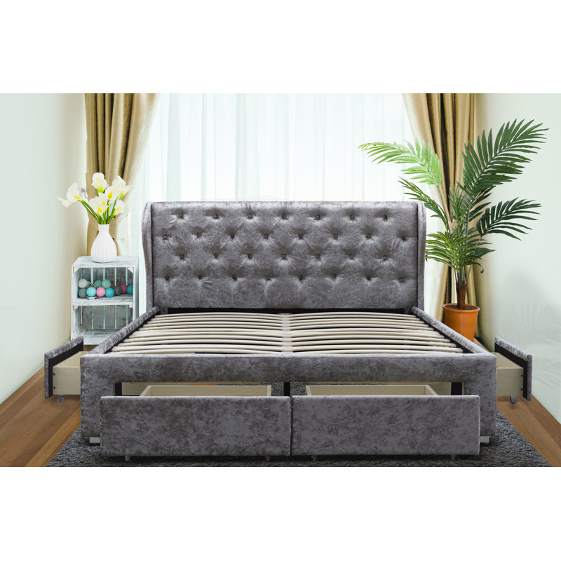 Upholstered UK Double - DE 135 X 190 Cm Storage Bed, Double (4'6)