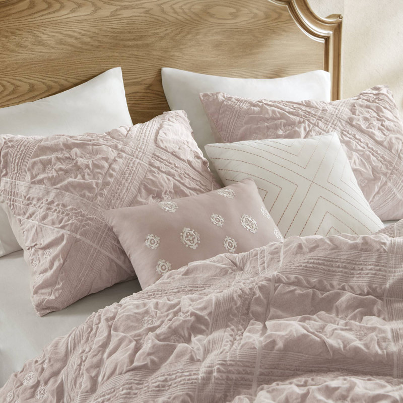 Mona Sculpted Jacquard 5-Pc. Comforter Set, Full/Queen Comforter + 4 Additional Pieces Include