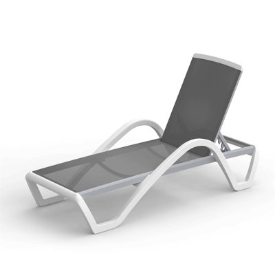 Patio Chaise Lounge Adjustable Aluminum Pool Lounge Chairs With Arm All Weather Pool Chairs For Outside,In-Pool,Lawn (1 Lounge Chair)