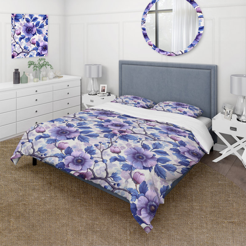 Ensemble de housse de couette Traditional, Housse de couette pour grand lit et 2 taies décor