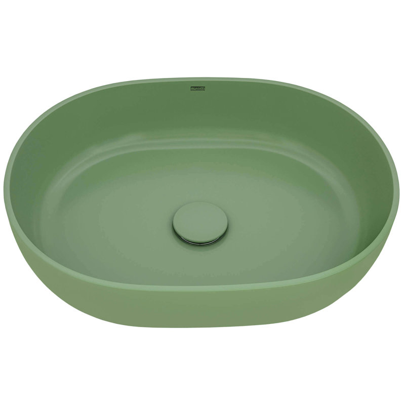 Oval Vessel Bathroom Sink, Avocado Lime Green