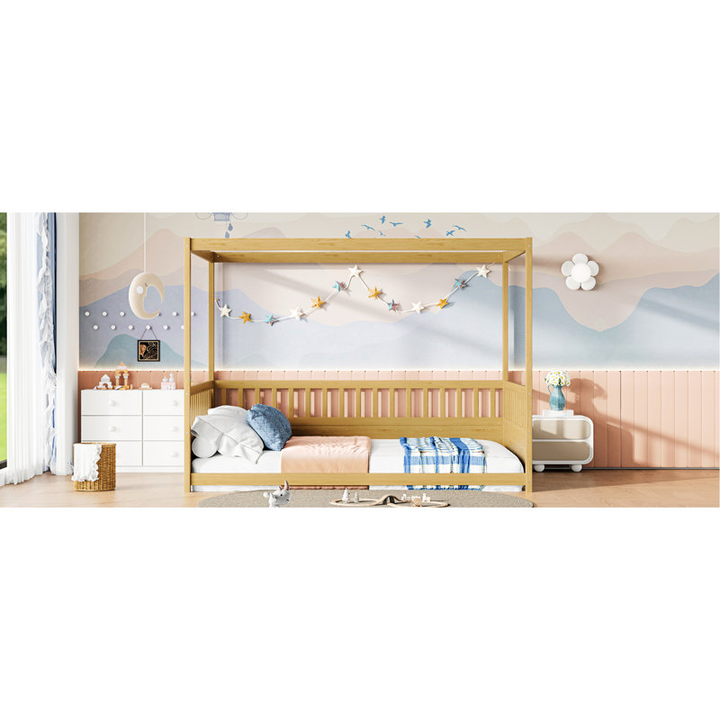 Lit de plancher double - sécuritaire et élégant avec une conception pratique en bois de pin
