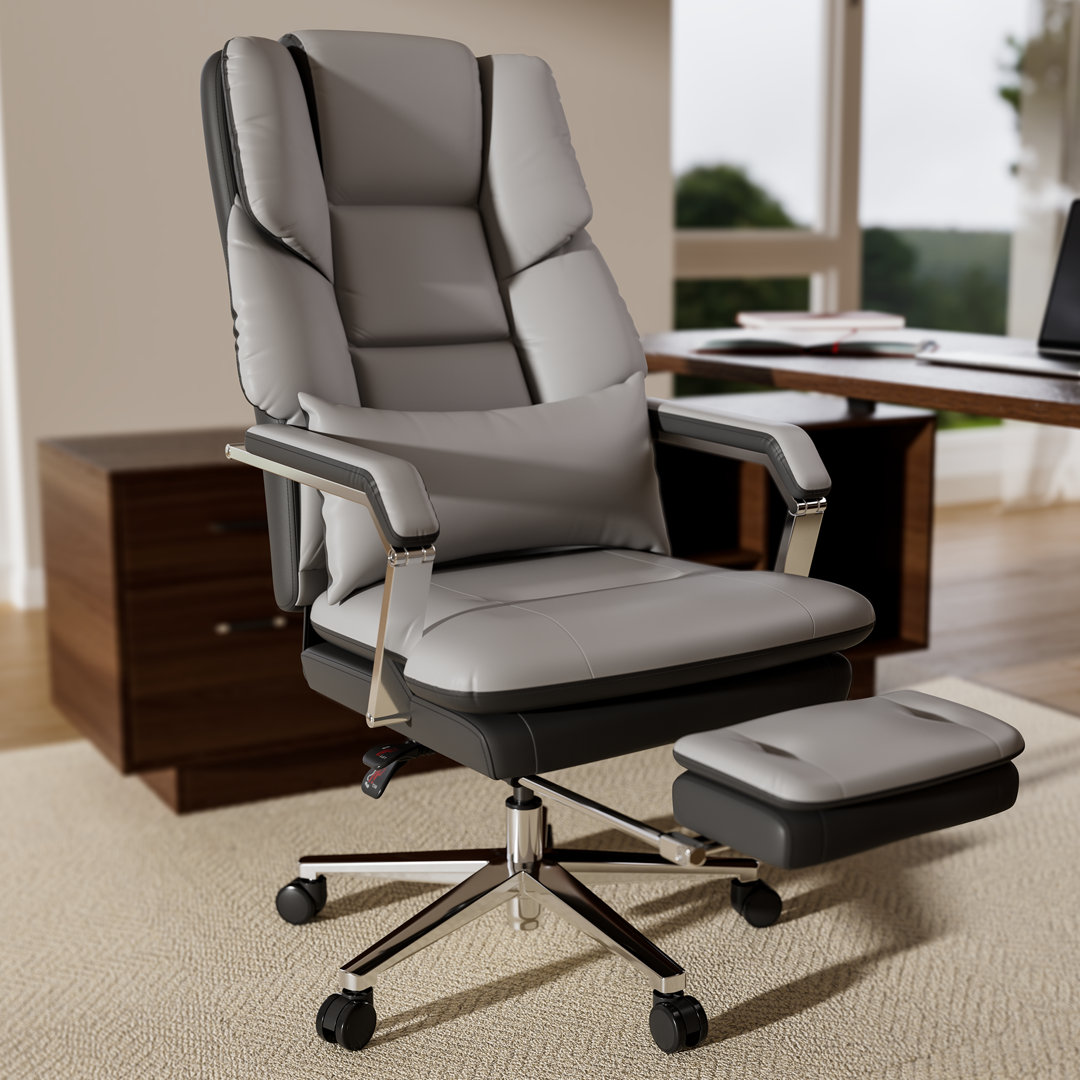 Big and Tall 500lbs Reclining Office Chair with Footrest and Wide Seat Lark Manor™ Upholstery 