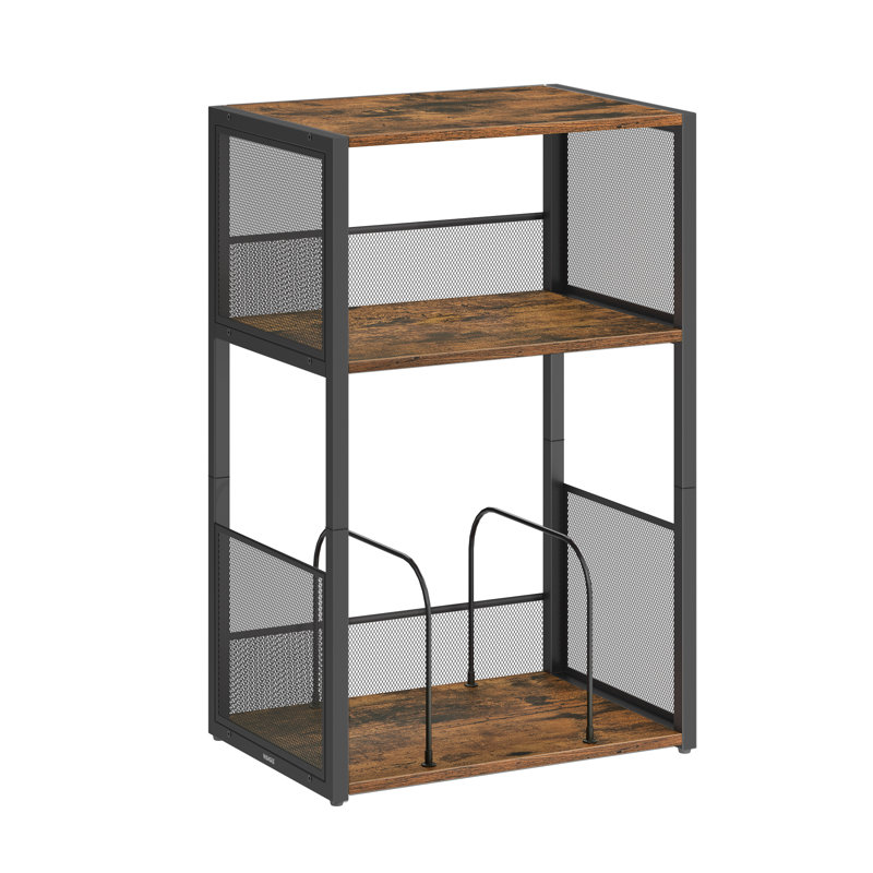 Akeiya Pedestal End Table, Rustic Brown