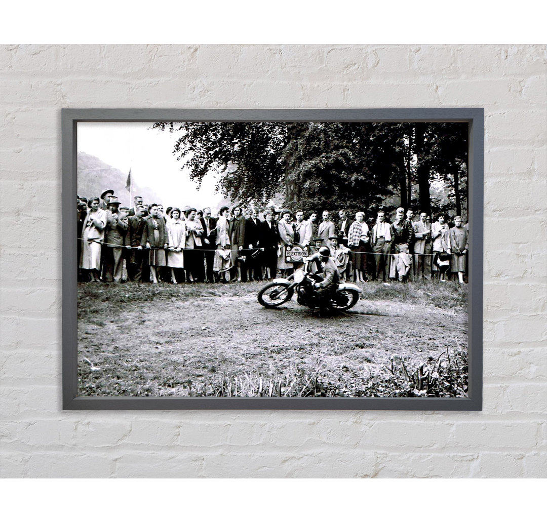 Vintage Motorcross Crowd - Einzelner Bilderrahmen Kunstdrucke auf Leinwand