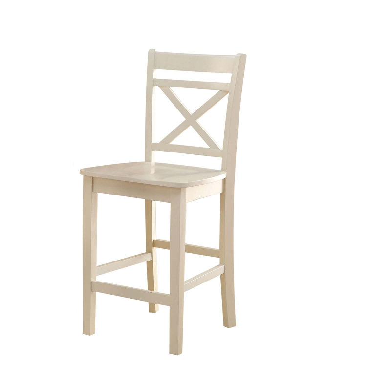 Chaise à hauteur de comptoir crème, ensemble de 2