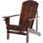 Wooden Chair By - Brown, , Cup Holder, For Patio, Lawn, Deck, Garden, Backyard Fireplace Brown With Holder Weather , Outdoor Fire Pit Stability