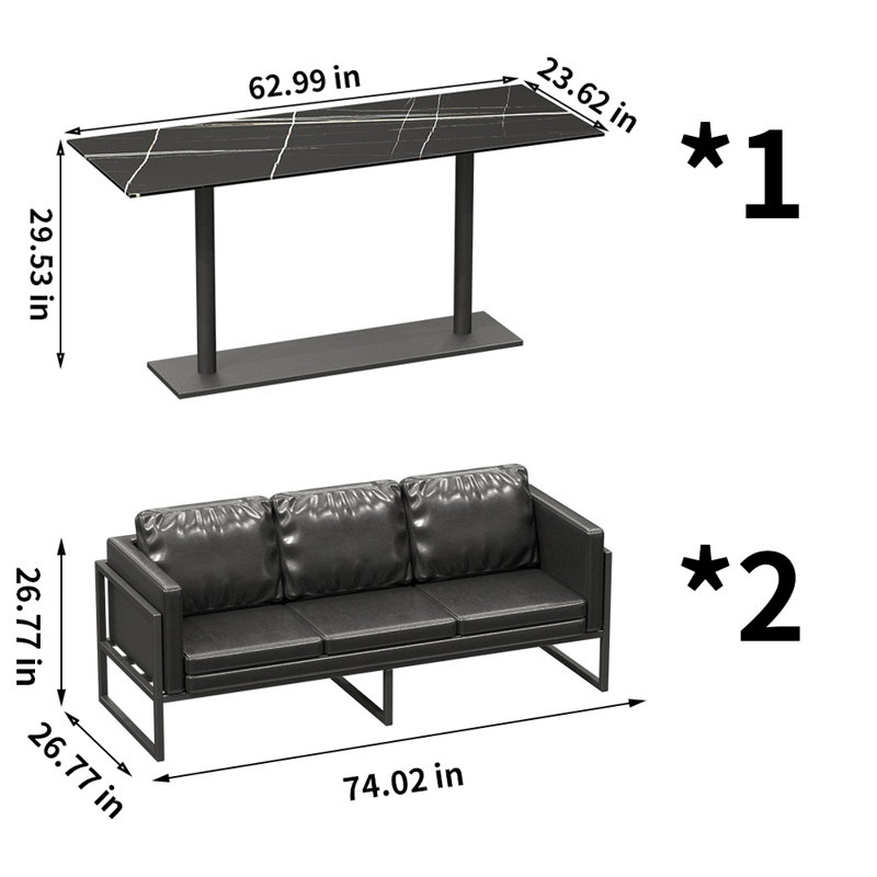 Sumir 6 - Person Trestle Dining Set
