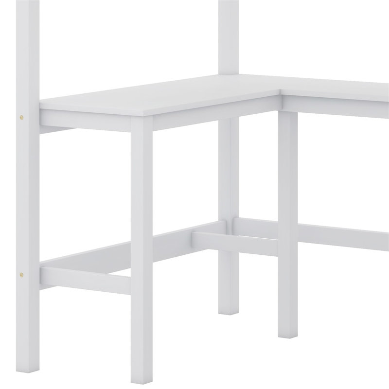 Ginta Kids Twin Loft Bed, White
