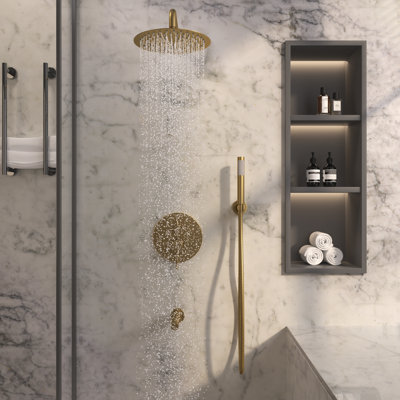 Système de douche complet à double fonction Calder avec valve brute