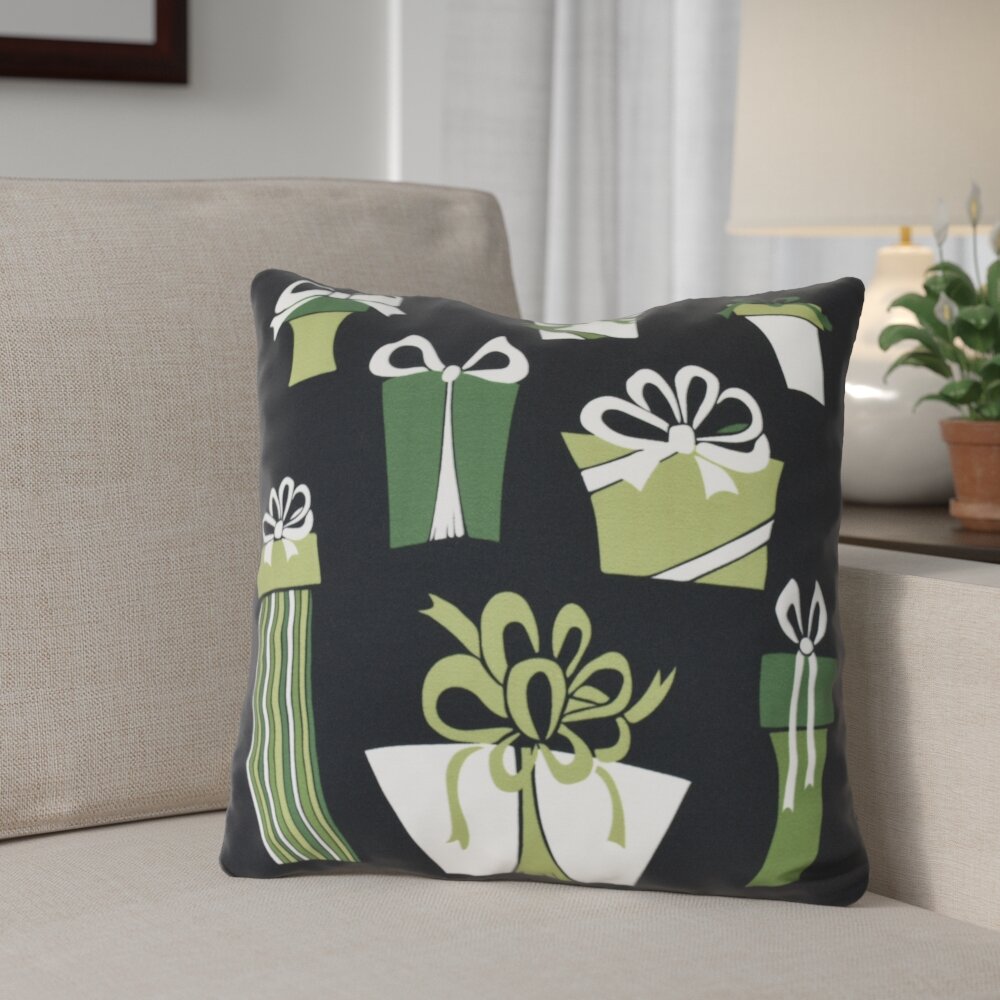 Reba Merry Christmas Pillow The Holiday Aisle Color: Dark Green, Product Type: Throw Pillow