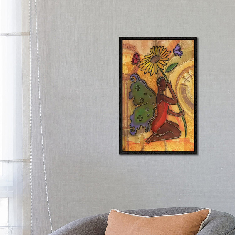 3 Butterflies by Fred Odle - Print on Canvas, 66.04 cm H x 45.72 cm W, Black Framed