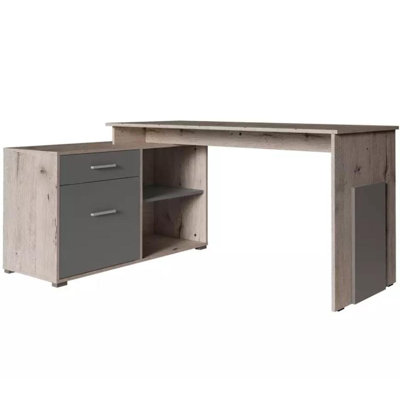 Como L-Shaped Steel Writing Desk