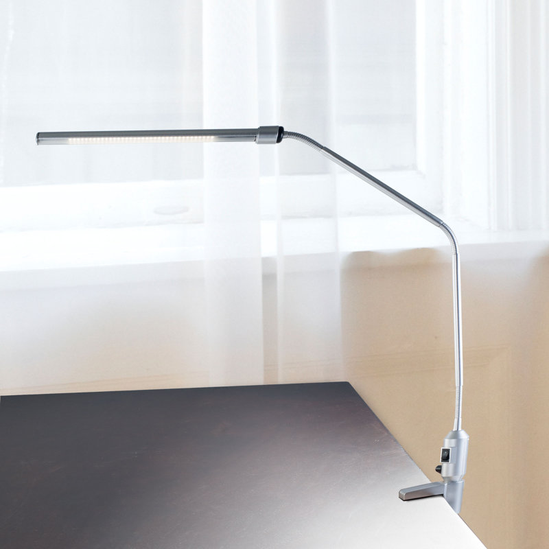 Lampe de bureau avec pince de 41 po Hamerton, argent