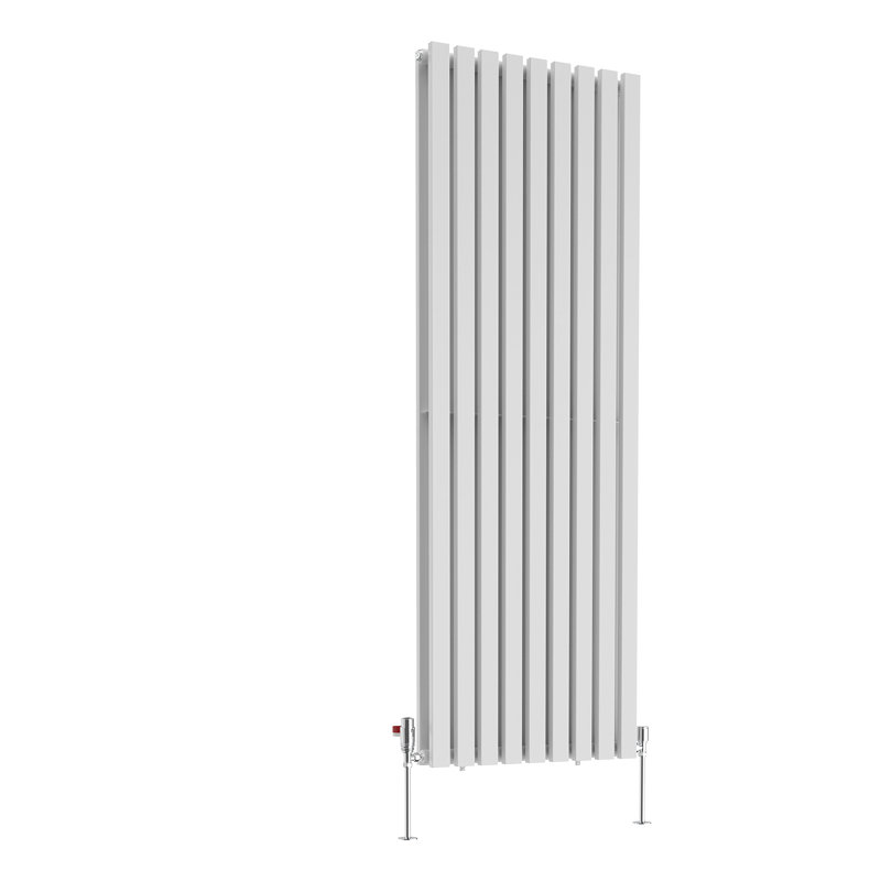 Genris Vertical D-Shape Radiator, White, 180cm H x 62cm W, 2
