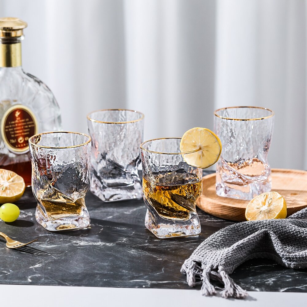 Everly Quinn Hammered 8 Oz. Glassware Set & Reviews