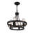Industrial Black Wagon Wheel Chandelier - 4-Light Plug-In Pendant Light with Adjustable Chain for Bedroom, Dining Room & Gazebo
