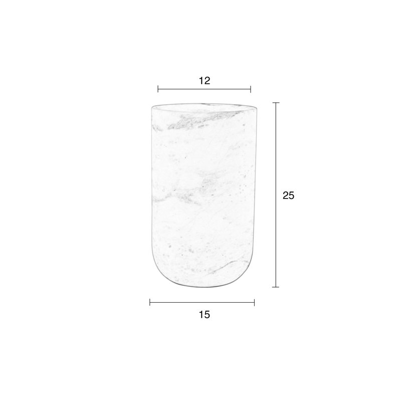 Fajen Stoneware Table Vase, White