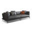 Coussin modulaire en cuir véritable gris foncé-1928947602